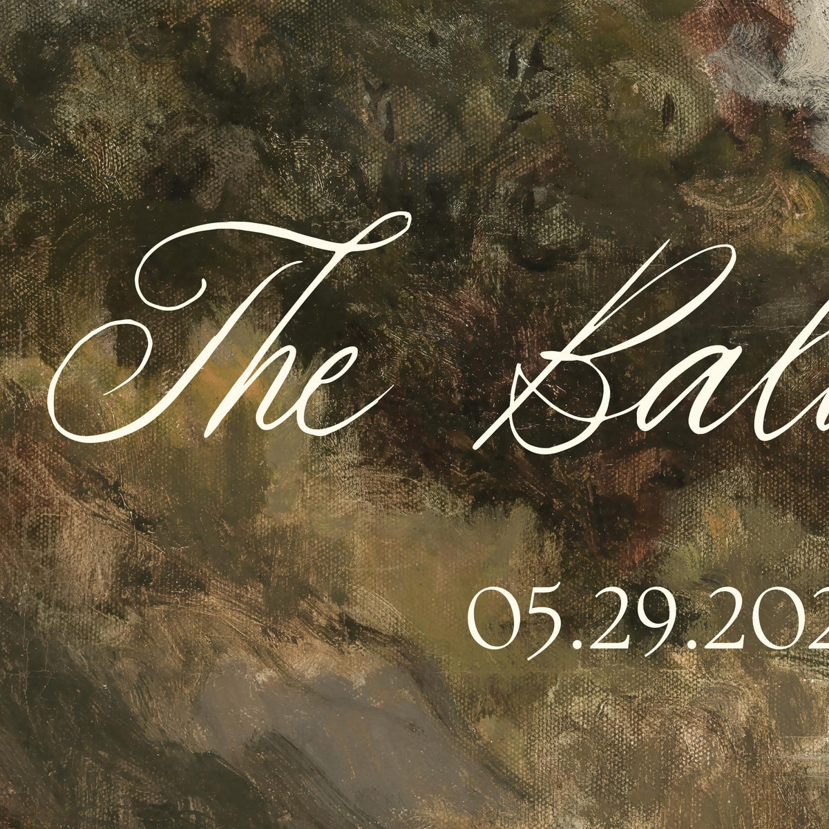 Personalized Housewarming Gift | Last Name Sign with Landscape Painting | Ornate Gold Framed Canvas | N208