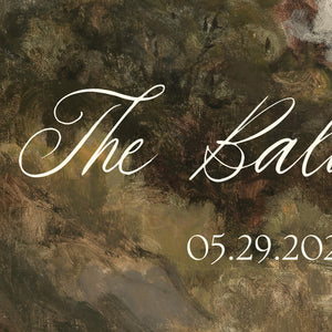 Personalized Housewarming Gift | Last Name Sign with Landscape Painting | Ornate Gold Framed Canvas | N208