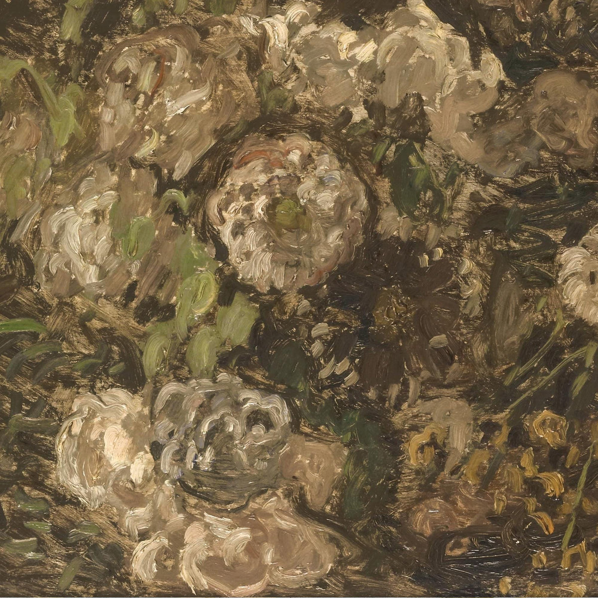 Monet Flowers Painting | Moody Floral Wall Art | Ornate Gold Framed Canvas Print | N214