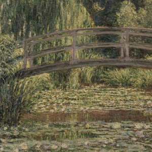 Monet Bridge Painting | Giverny Water Lily Pond | Large Ornate Gold Framed Canvas Print | N219