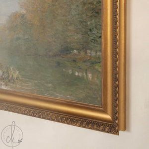 Monet Artwork | Autumn River at Argenteuil | Ornate Gold Framed Canvas Print | N120