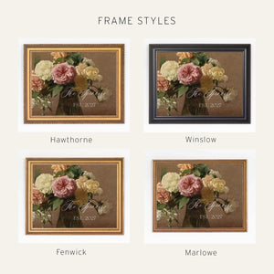 Wedding Signs | Personalized Vintage Rose Canvas | Ornate Gold Frame | N250