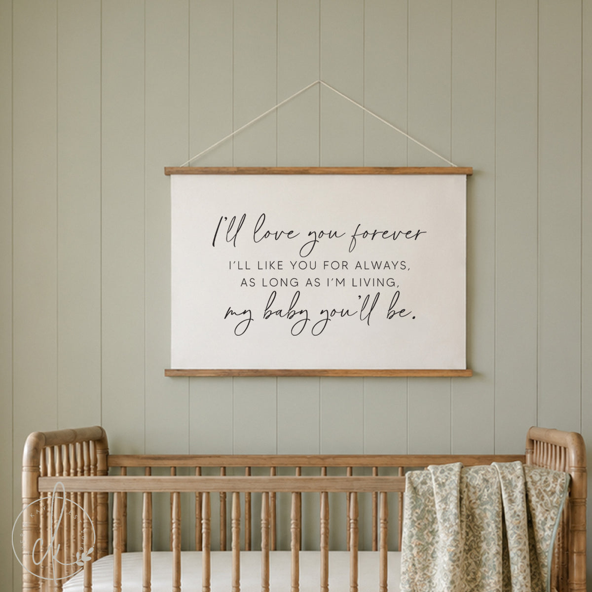 I'll Love You Forever | Wall Hanging | Nursery Decor | Wall Art Canvas | Kids Room Wall Decor