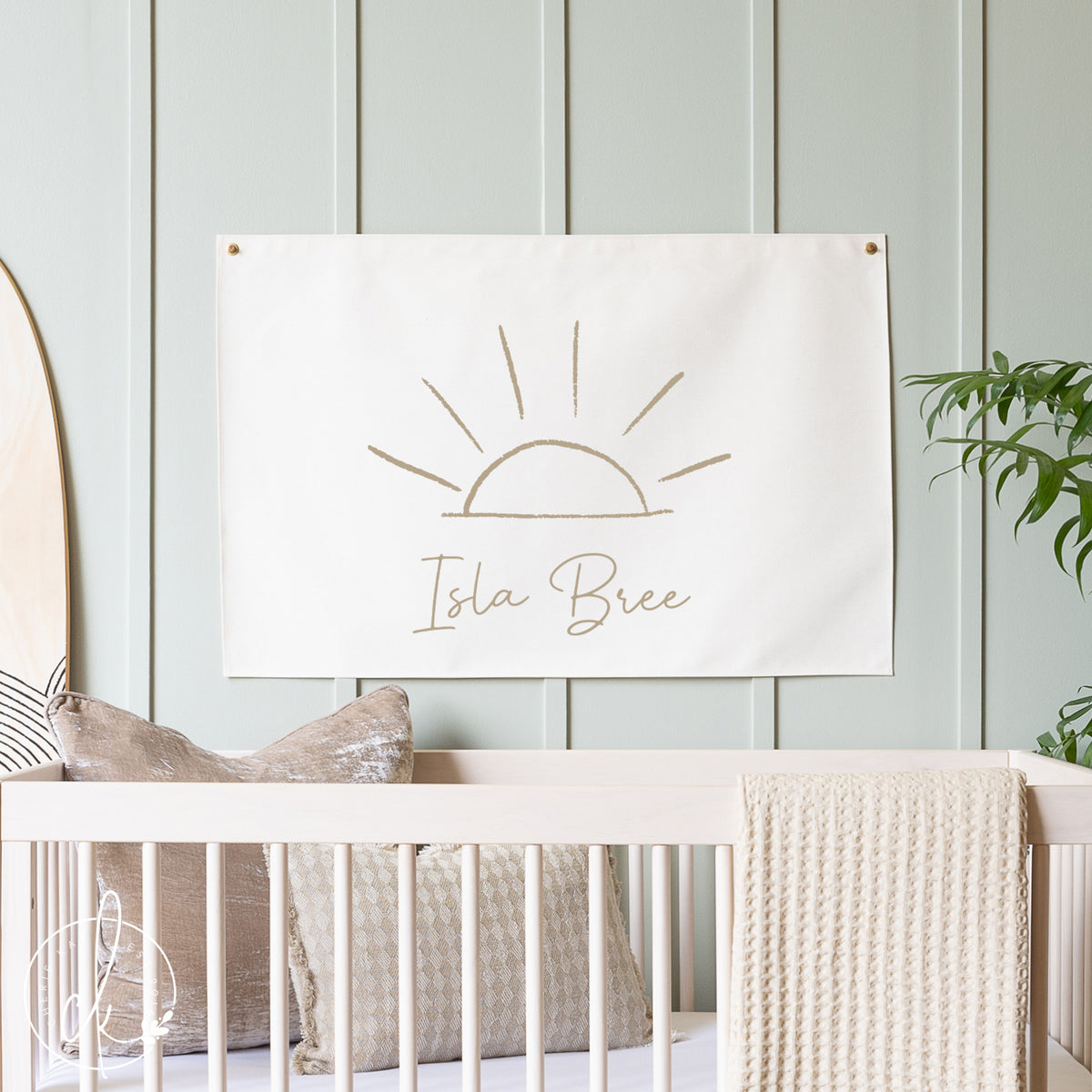 Sunshine Nursery Wall Art | Personalized Name Canvas Sign | Isla Bree | 31