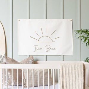 Sunshine Nursery Wall Art | Personalized Name Canvas Sign | Isla Bree | 31