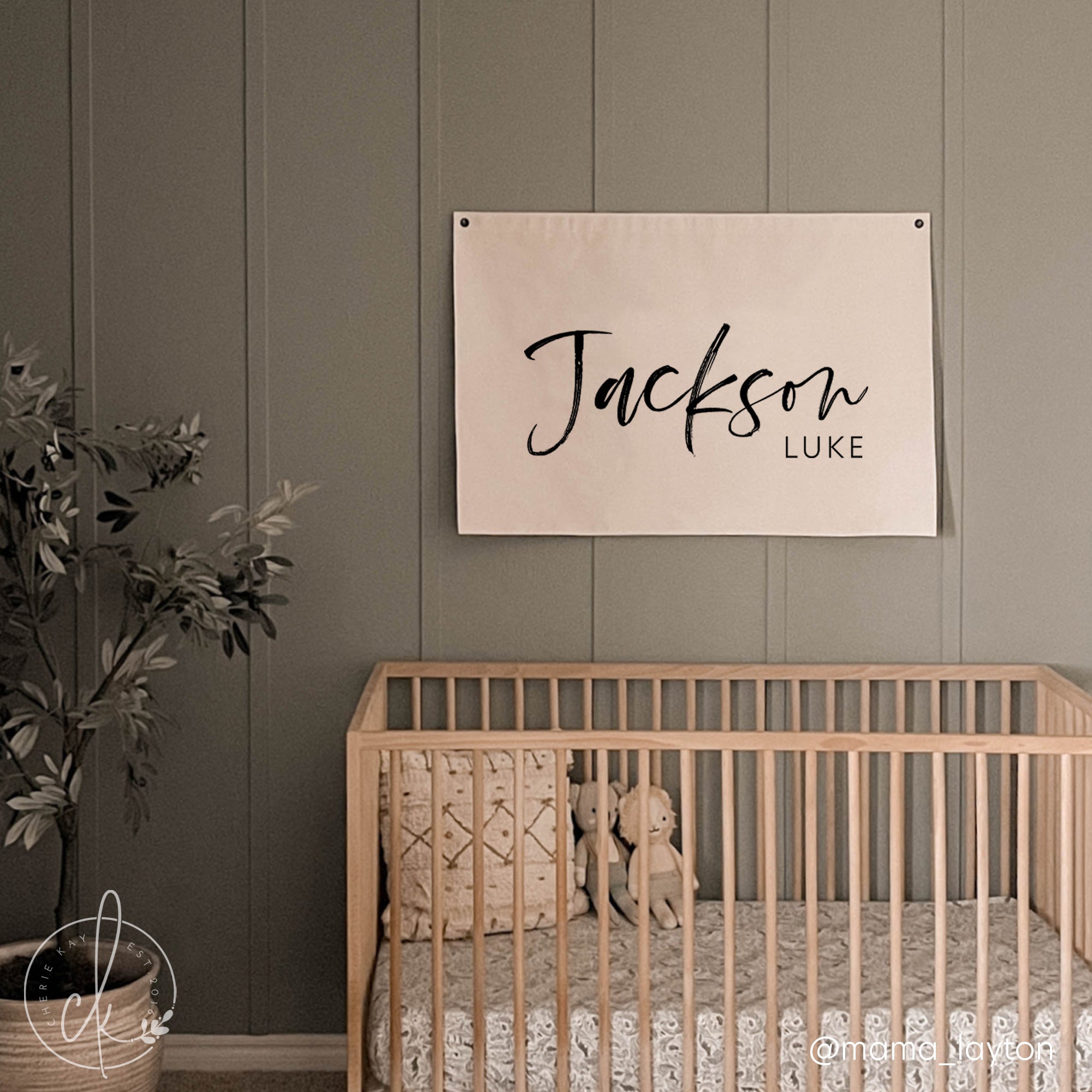 custom baby name canvas wall hanging