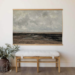 Large Landscape Tapestry Wall Art | Vintage Coastal Canvas Print | T4