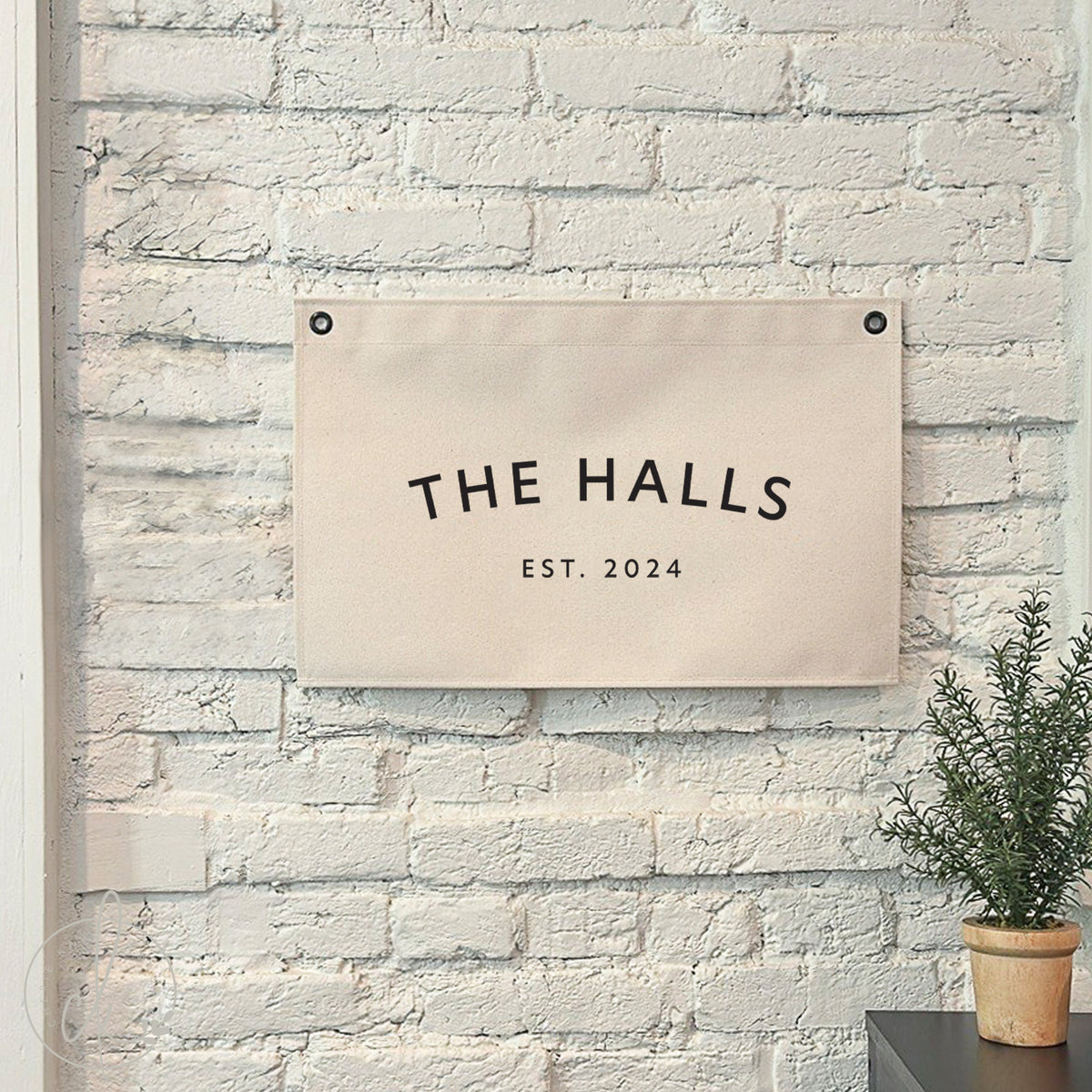 Custom Family Name Sign | Personalized Canvas Banner with Established Date | 79