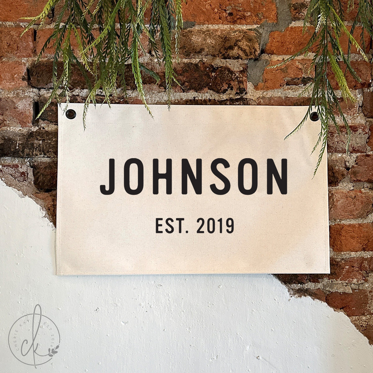 Personalized Family Name Canvas Sign | Custom Wall Decor Established Date Sign | 78