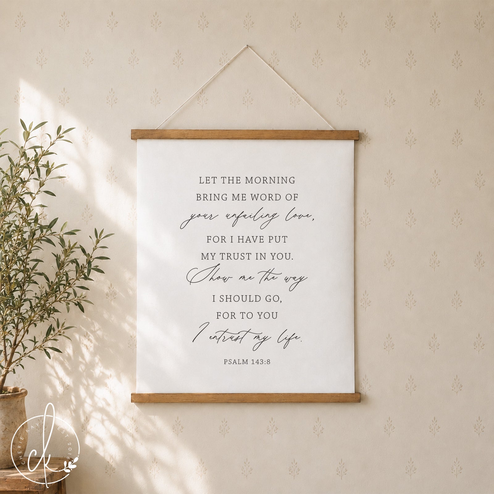 Let The Morning Bring Me Word | Psalm 143:8 | Wall Hanging | Scripture Verse | Boho Wall Decor