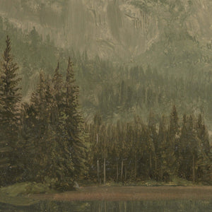 Lake and Mountains Painting | Vintage Landscape Art | N101