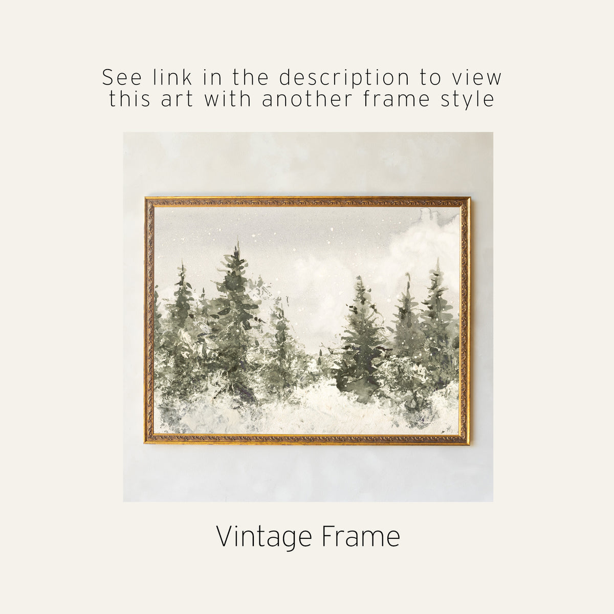 Christmas Tree Wall Art | Snowy Pine Tree Painting | Entryway Christmas Wall Decor | N103