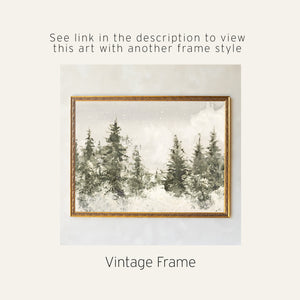 Christmas Tree Wall Art | Snowy Pine Tree Painting | Entryway Christmas Wall Decor | N103