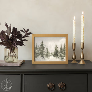 Christmas Tree Wall Art | Snowy Pine Tree Painting | Entryway Christmas Wall Decor | N103