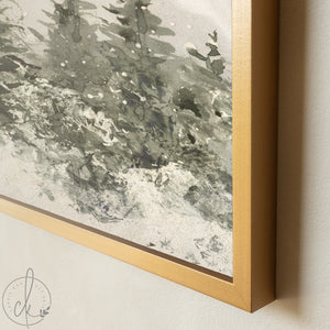 Christmas Tree Wall Art | Snowy Pine Tree Painting | Entryway Christmas Wall Decor | N103
