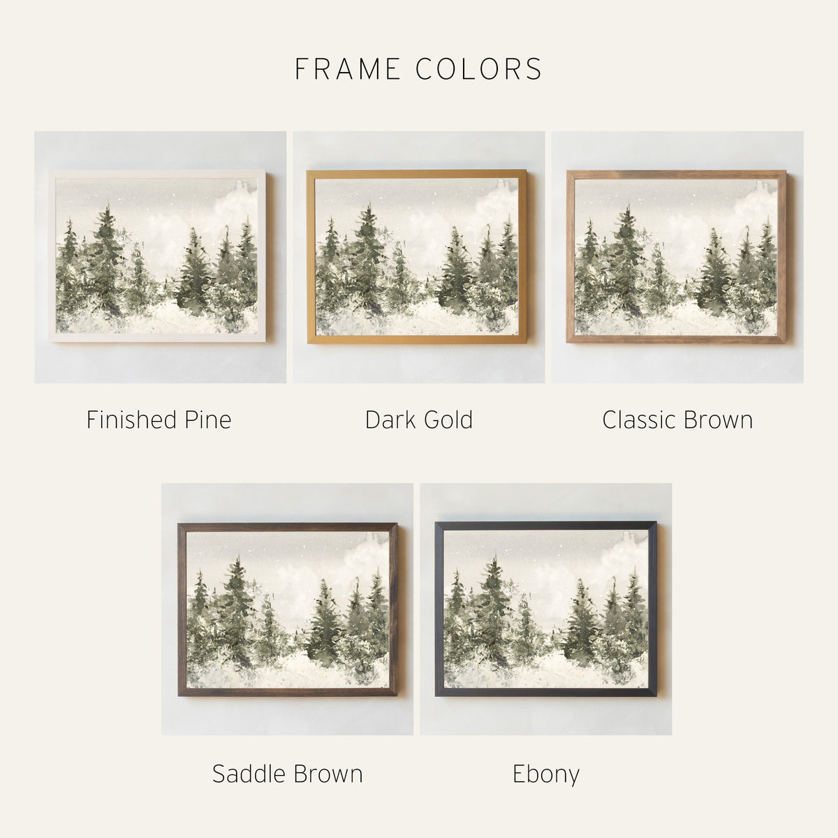 Christmas Tree Wall Art | Snowy Pine Tree Painting | Entryway Christmas Wall Decor | N103