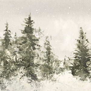 Winter Landscape Painting | Neutral Christmas Wall Decor | Framed Snowy Forest Art | N103