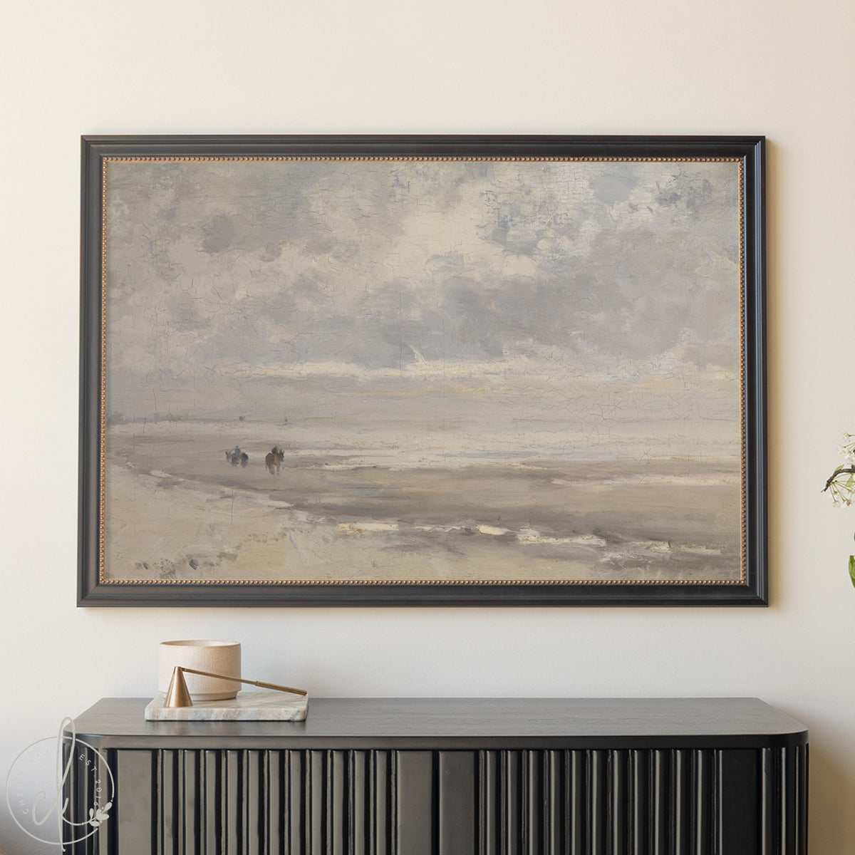 Vintage Coastal Art | Framed Beach Landscape Wall Decor | N11