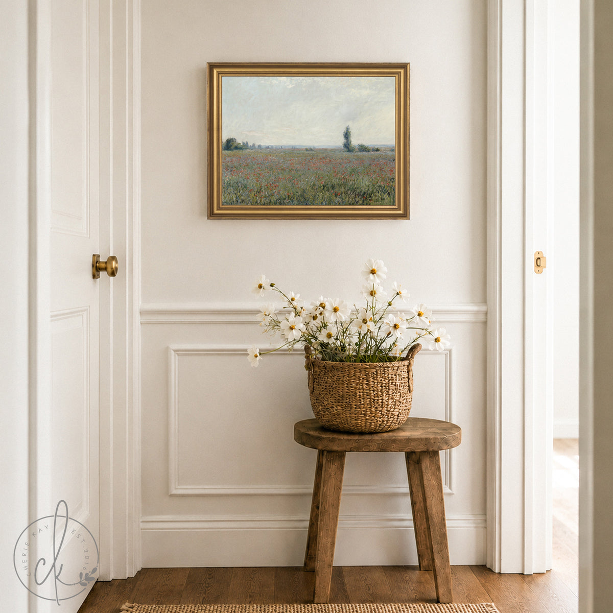 Impressionist Landscape Art | Claude Monet Poppy Field | Psalm 100:4 | N113