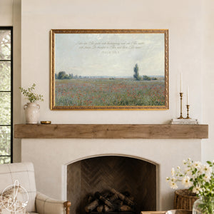 Impressionist Landscape Art | Claude Monet Poppy Field | Psalm 100:4 | N113
