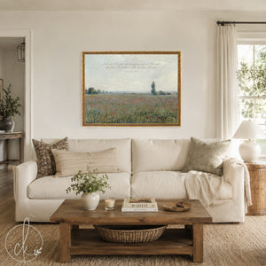 Impressionist Landscape Art | Claude Monet Poppy Field | Psalm 100:4 | N113