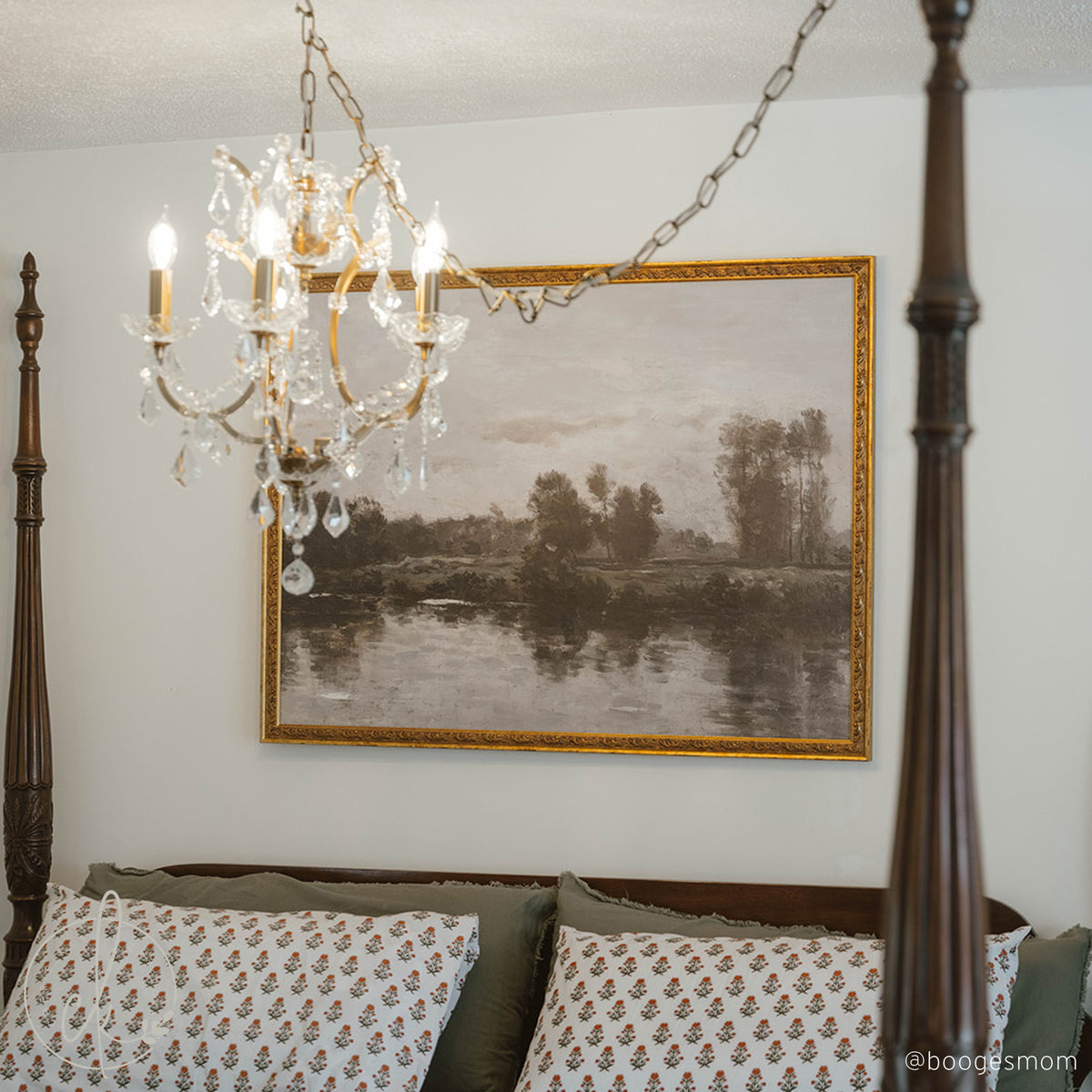 Framed Vintage Oil Painting | Landscape Wall Art With Antique Gold Frame | N115