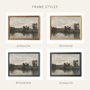 Framed Vintage Oil Painting | Landscape Wall Art With Antique Gold Frame | N115