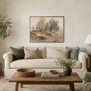Autumn Trees Artwork | Fall Trees Painting | Natural Wood Framed Wall Art | N116