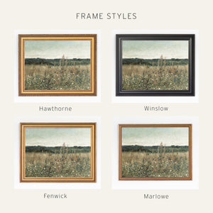 Large Framed Botanical Wall Art | Vintage Landscape Painting | N117