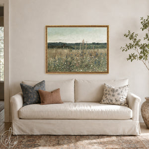 Large Framed Botanical Wall Art | Vintage Landscape Painting | N117