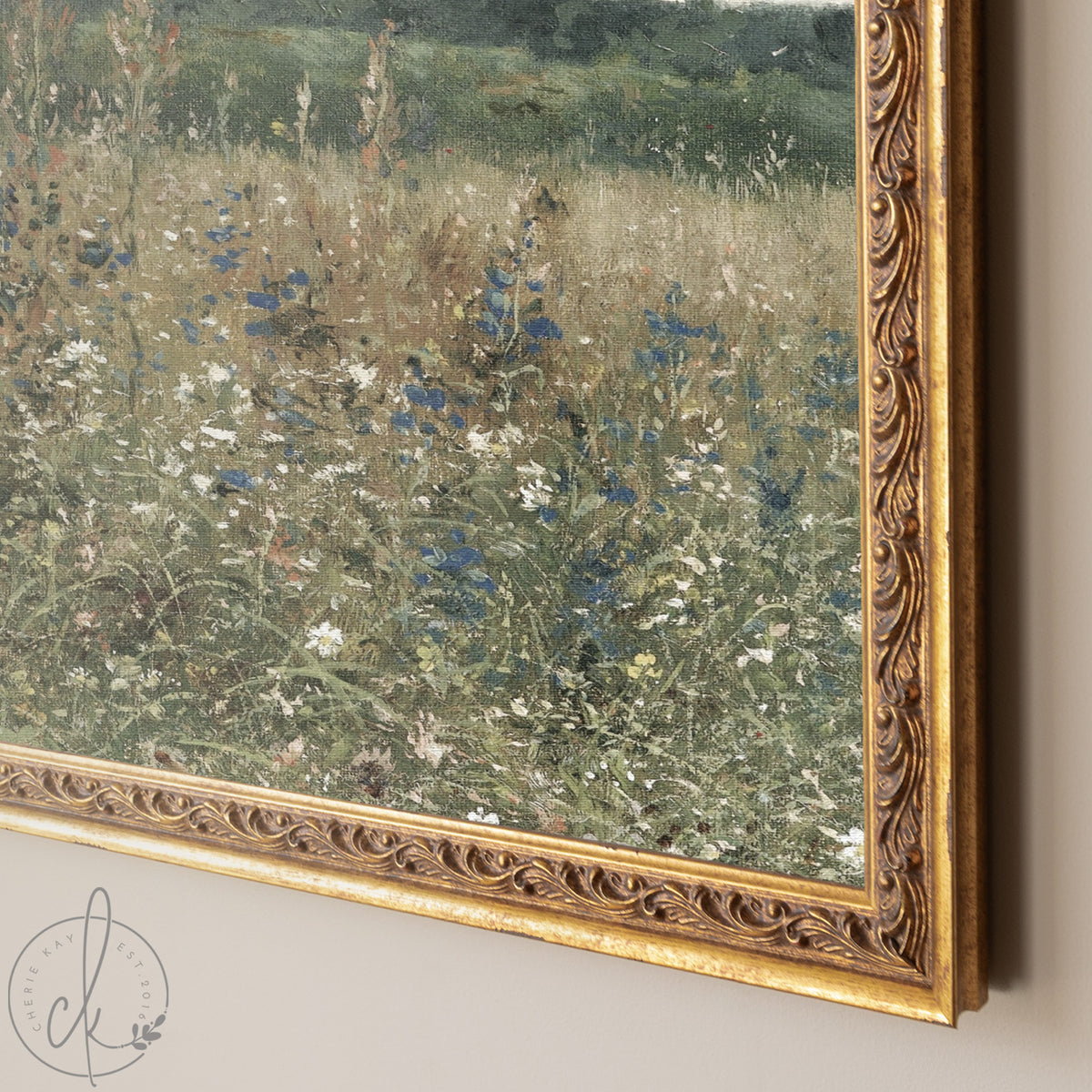 Large Framed Botanical Wall Art | Vintage Landscape Painting | N117