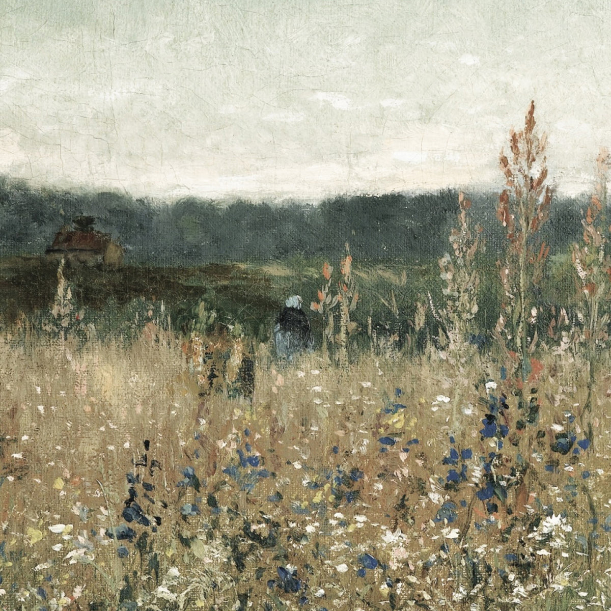 Large Framed Botanical Wall Art | Vintage Landscape Painting | N117