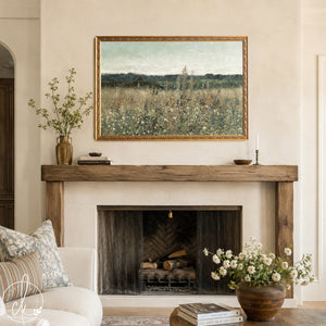 Large Framed Botanical Wall Art | Vintage Landscape Painting | N117