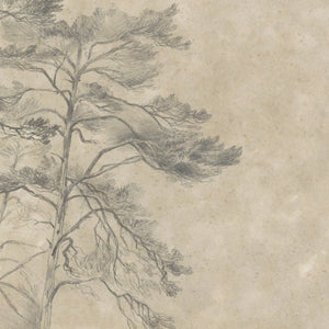 Large Tree Painting | Vintage Landscape Drawing | N14