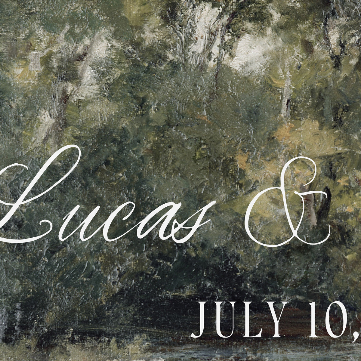 Personalized Last Name Sign | Vintage Landscape Framed Canvas | Wedding Gift for Couple | N150