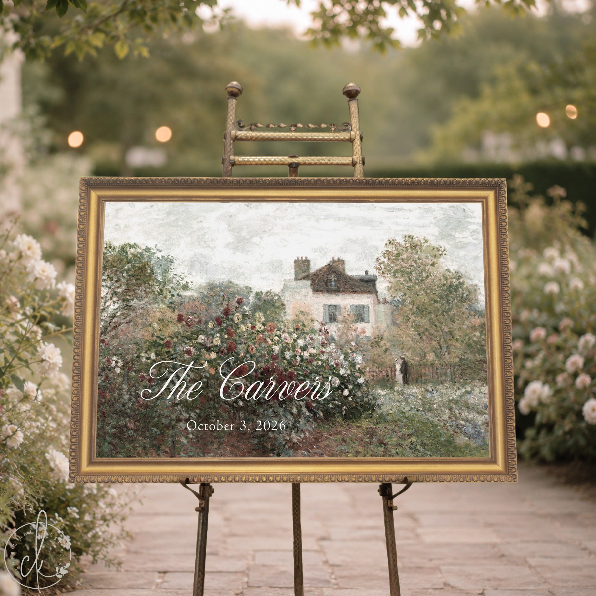 Wedding Welcome Sign Personalized | Monet Garden Canvas