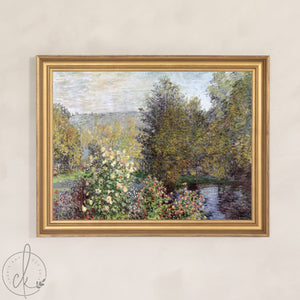 Monet Garden Painting | Corner of the Garden at Montgeron | Gold Framed Wall Art | N154