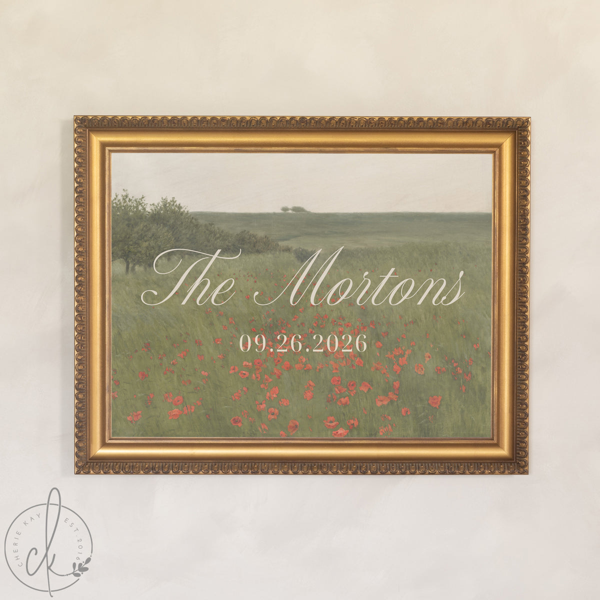 Custom Wedding Sign | Vintage Landscape Canvas Print | Personalized Wedding Gift for Couple | N155