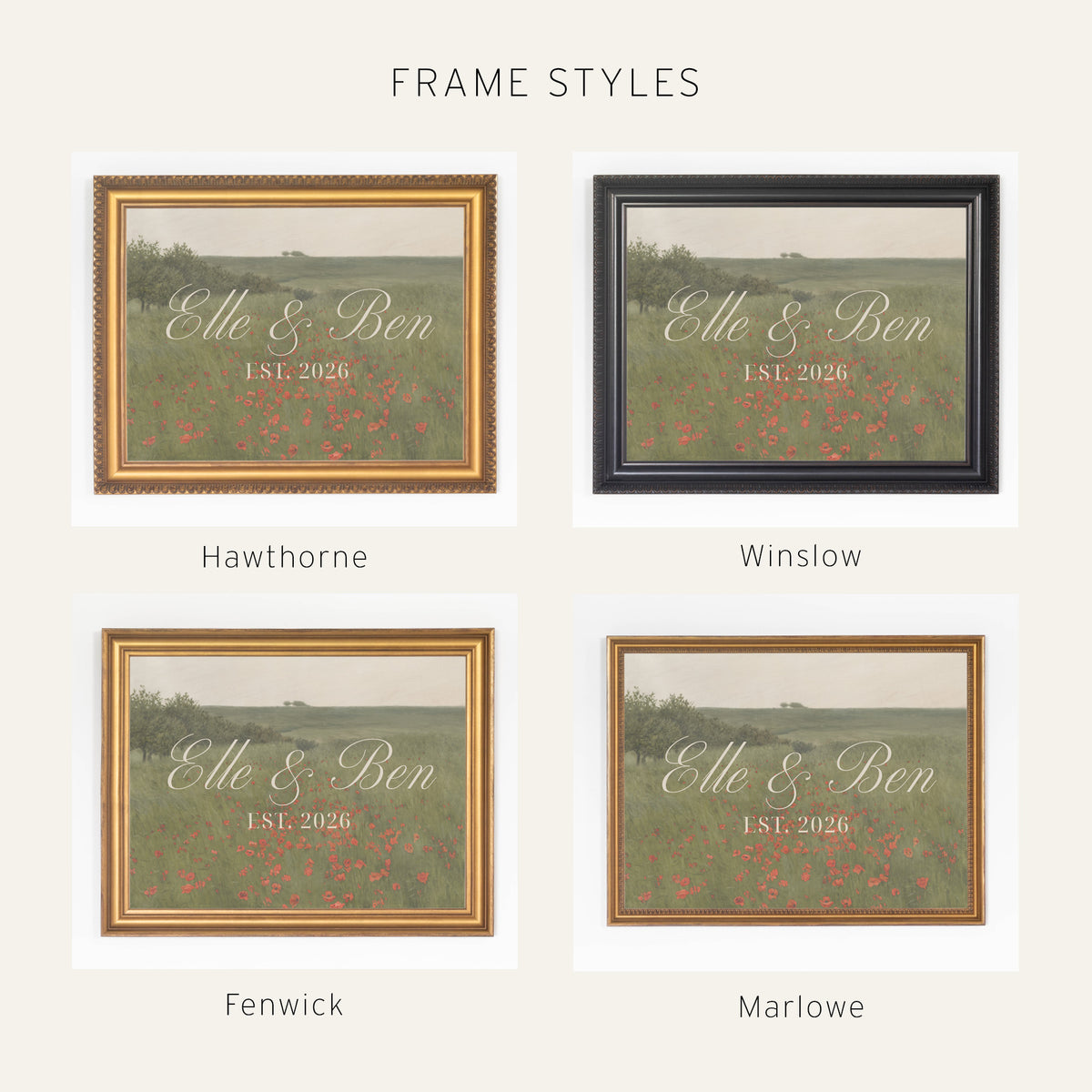 Custom Wedding Sign | Vintage Landscape Canvas Print | Personalized Wedding Gift for Couple | N155