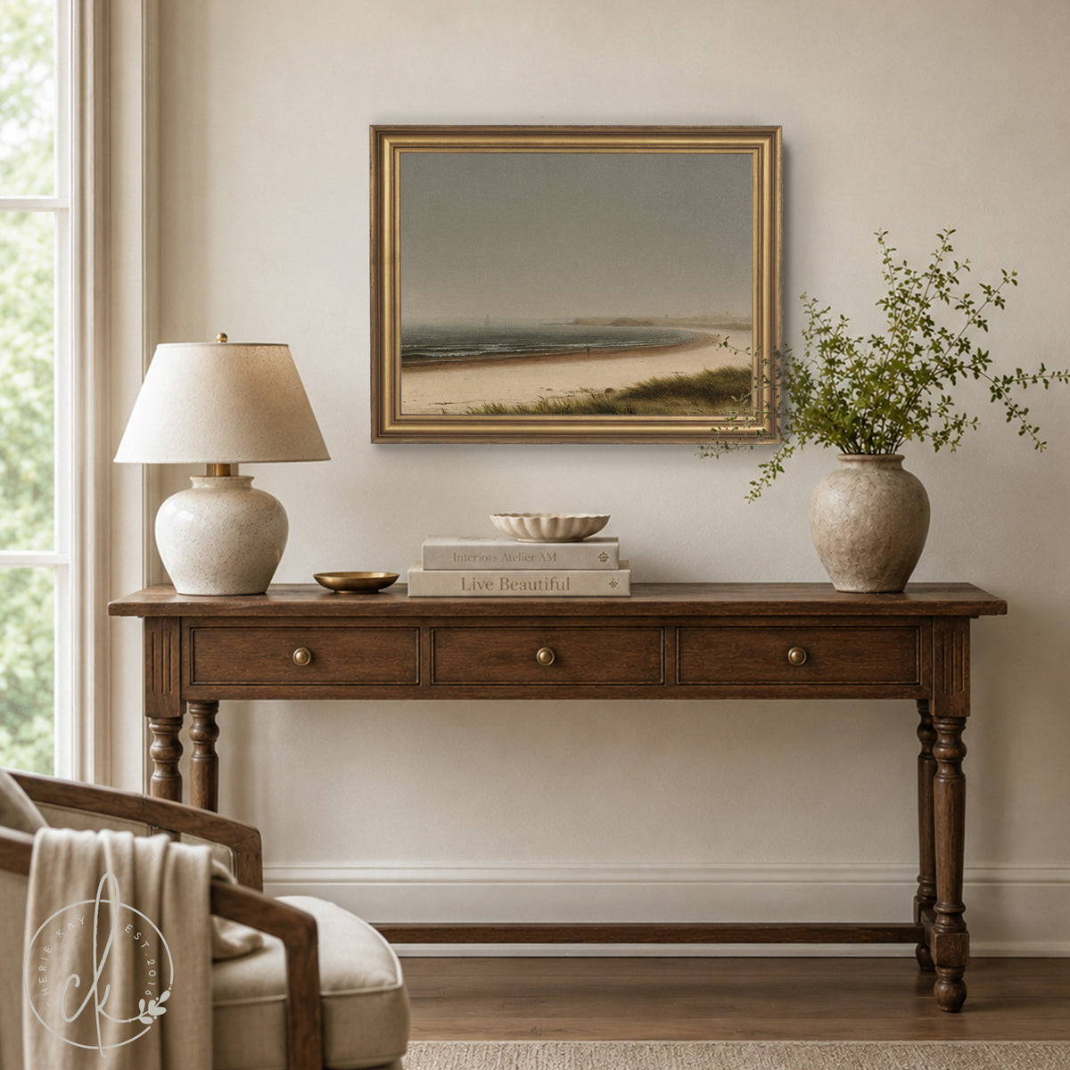 Beach Landscape Wall Art | Framed Coastal Painting | N17