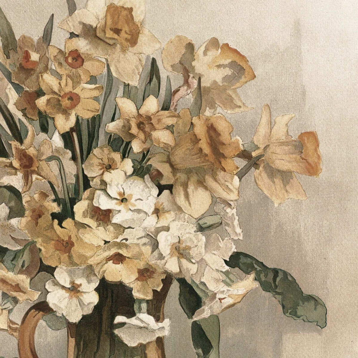 Large Floral Wall Decor | Vintage Flower Art Canvas | Framed Botanical Wall Art | N199