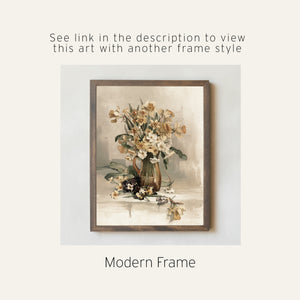 Daffodil Painting | Vintage Floral Wall Art | Framed Still Life Print | N199