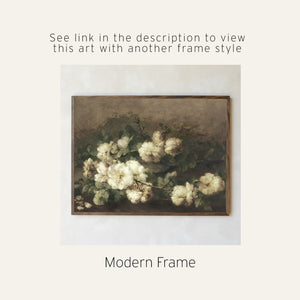 Vintage Floral Art Print with Frame | Large Framed Flower Painting | N2