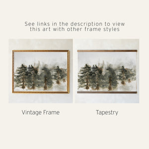 Pine Tree Wall Art | Winter Landscape Painting | Large Framed Canvas | N200