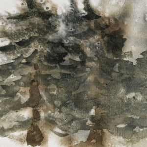 Pine Tree Wall Art | Winter Landscape Painting | Large Framed Canvas | N200