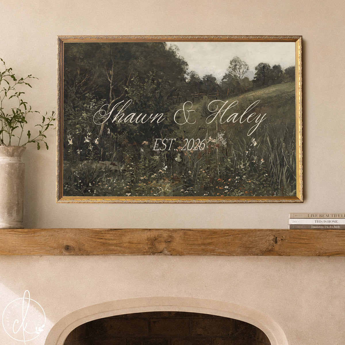 Vintage Wedding Welcome Sign | Personalized Gold Frame Wedding Sign | Custom Wedding Decor | N207