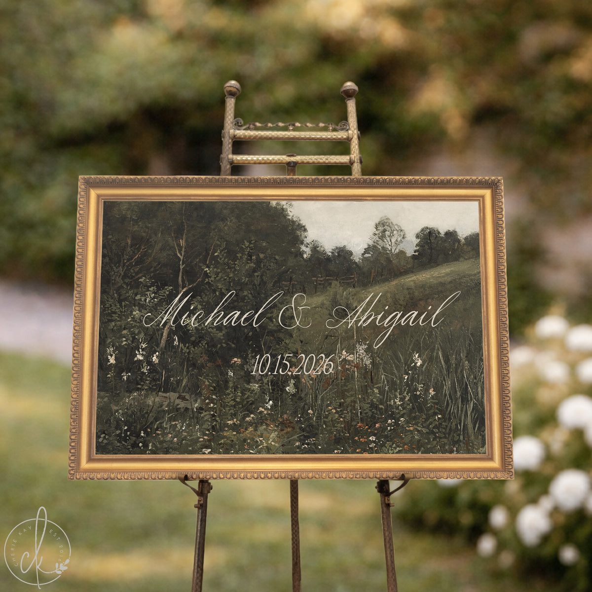 Vintage Wedding Welcome Sign | Personalized Gold Frame Wedding Sign | Custom Wedding Decor | N207
