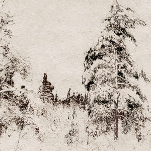 Winter Wall Art | Framed Snowy Landscape | Gold Frame Holiday Decor | N222