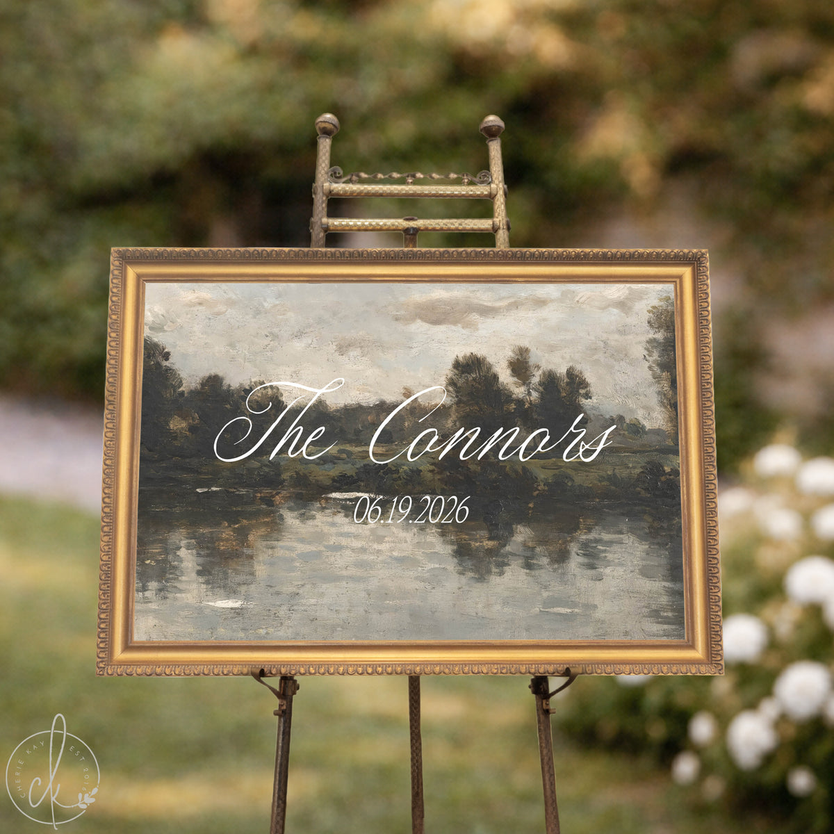 Personalized Wedding Sign | Custom Name & Date Landscape Wall Art | Framed Canvas Decor | N223
