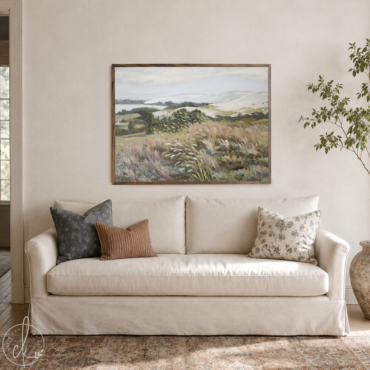 Abstract Watercolor Landscape Meadow Painting | N225